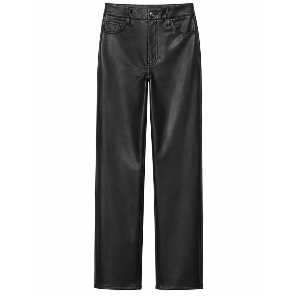 Pistola Lennon High Rise Straight Leg Vegan Leather Pants Black‎ Size 29 NWT - Picture 2 of 9